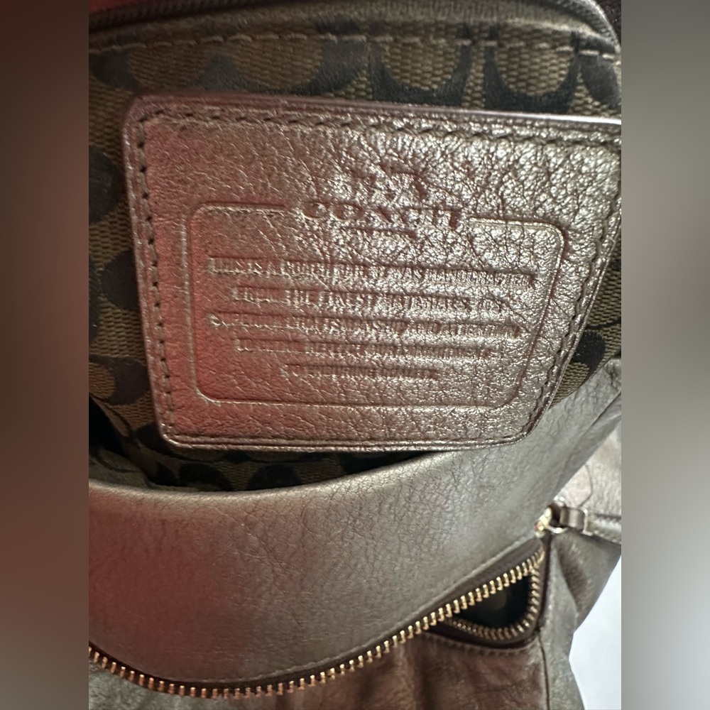 Coach Madison Phoebe Bronze Metallic Triple Compartment Large Bag with Hangtag - Picture 6 of 12